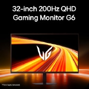 LG 32 in UltraGea™ G6, QHD 200Hz žaidimų monitorius, 'Žaidimų monitoriaus vaizdas iš priekio, pateiktas futuristinėje, neono stiliaus aplinkoje., 32G620B-B, thumbnail 4